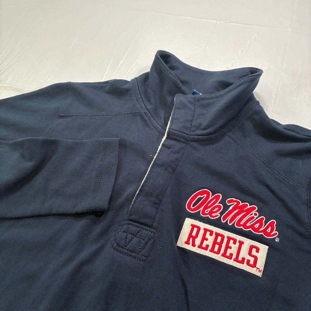 Ole Miss Rebels Champion Long Sleeve Rugby Shirt Medium (fits small)